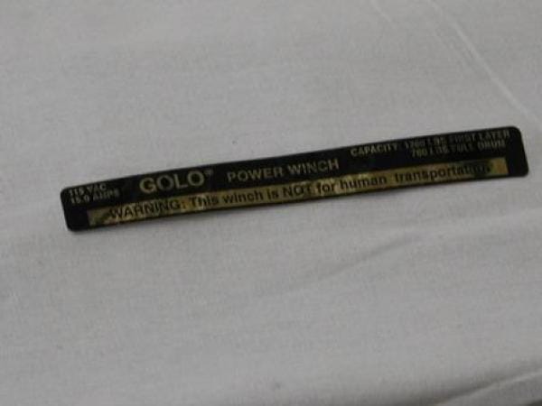100708                 GOLO LABEL - WARNING - 7-30 SERIES