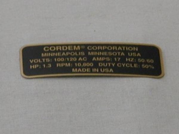 100968                 GOLO LABEL - MOTOR - 115 VOLT